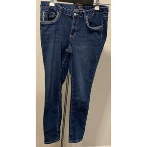 Earl Jeans Womens 16W Dark Wash Skinny 34X28”